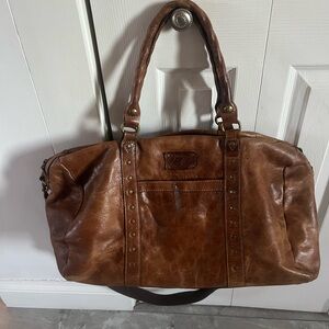 Rustic distressed  leather patricia nash overnight /carry on bag